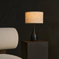Jacob Zwarte Tafellamp Met Beige Kap, Tavellio