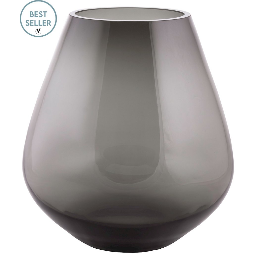 Tasman vaas grey, mondgeblazen glas, Vase The World
