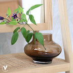 Ruvuma vaas taupe, mondgeblazen glas, Vase The World