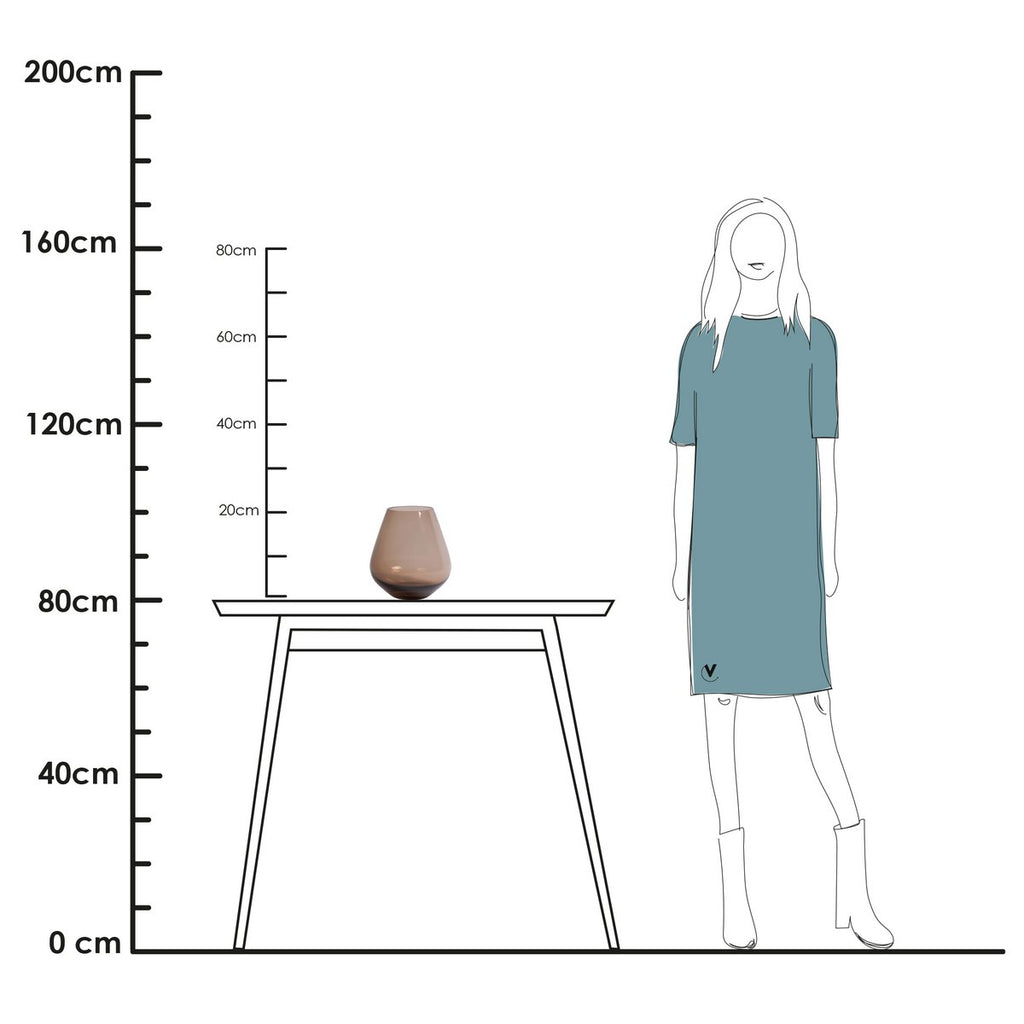 Tasman vaas taupe, mondgeblazen glas, Vase The World