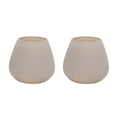 Vase The World waxinelichthouder Tasman XS matte ivory, glas, set van 2, Ø12 x 11,5 cm