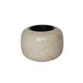 Plantenpot Phuket Glossy Beige Marble, Met Uitneembare Binnenpot, Ø34,5 x H26