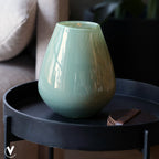 Tasman Elite vaas S, H20 cm Ø18 cm, groen glas met luchtbellen, Vase The World