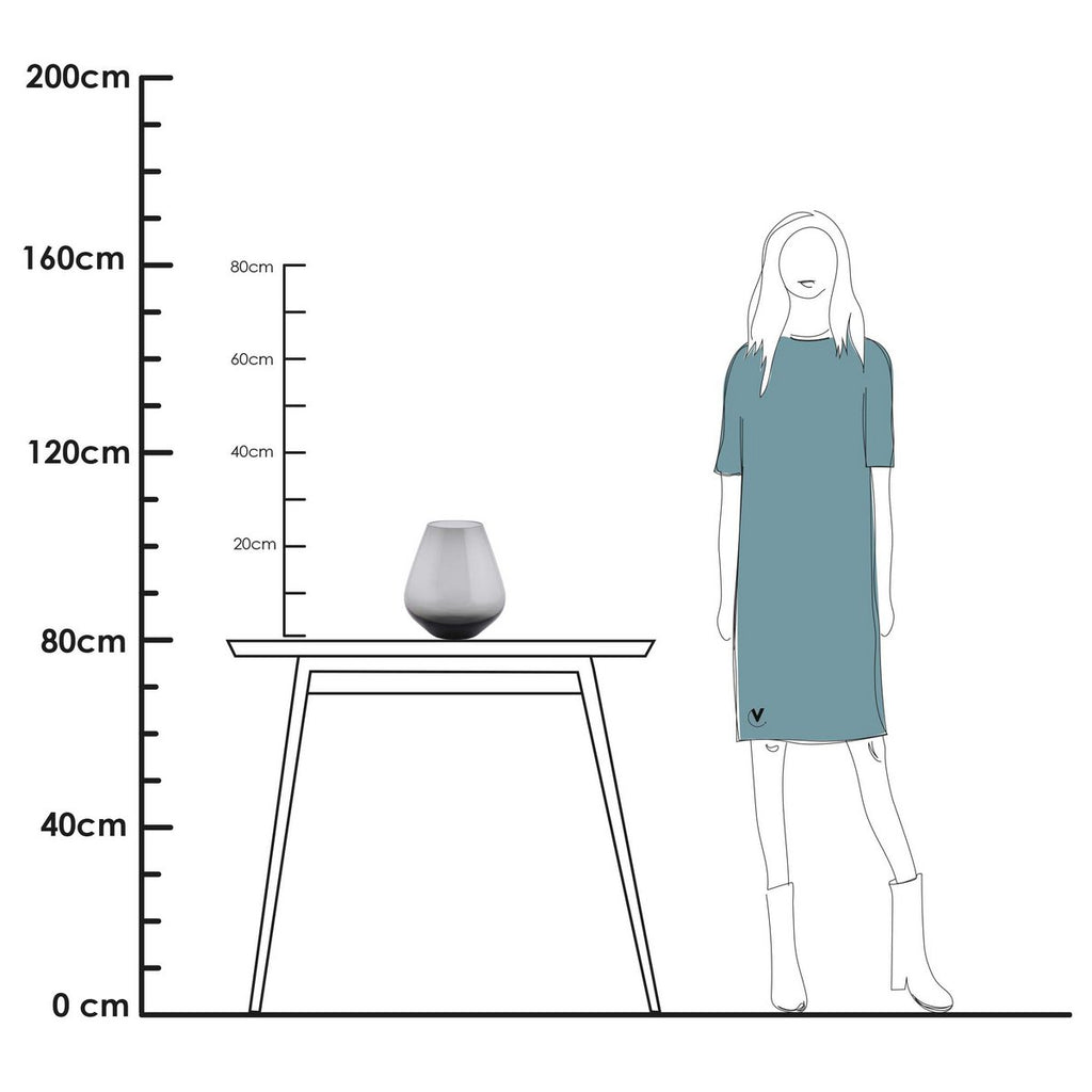Tasman vaas grey, mondgeblazen glas, Vase The World