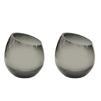 Vase The World waxinelichthouder Moho grey, glas, set van 2, Ø12,5 of Ø15,5 cm