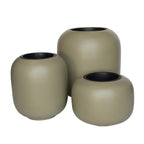 Plantenpot Lampang Pebble Grey, Met Uitneembare Binnenpot,  Ø33 x H36,5 cm /of/ Ø43,5 x H48 cm, Vase The World