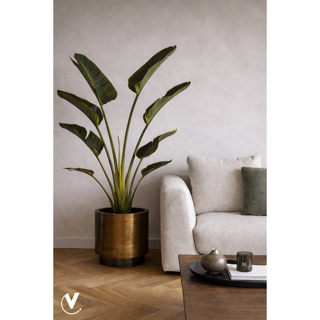 Plantenpot Uyuni Aged Brass, Geborstelde Bronslook, Maten: Ø40 x H35 cm /of/ Ø60 x H35 cm /of/ Ø80 x H55 cm, Vase The World