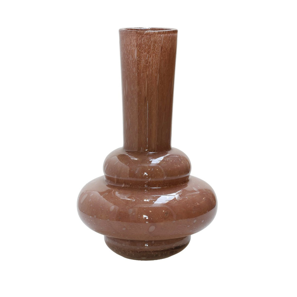 Bolombo Elite vaas, bruin glas met luchtbellen, Vase The World