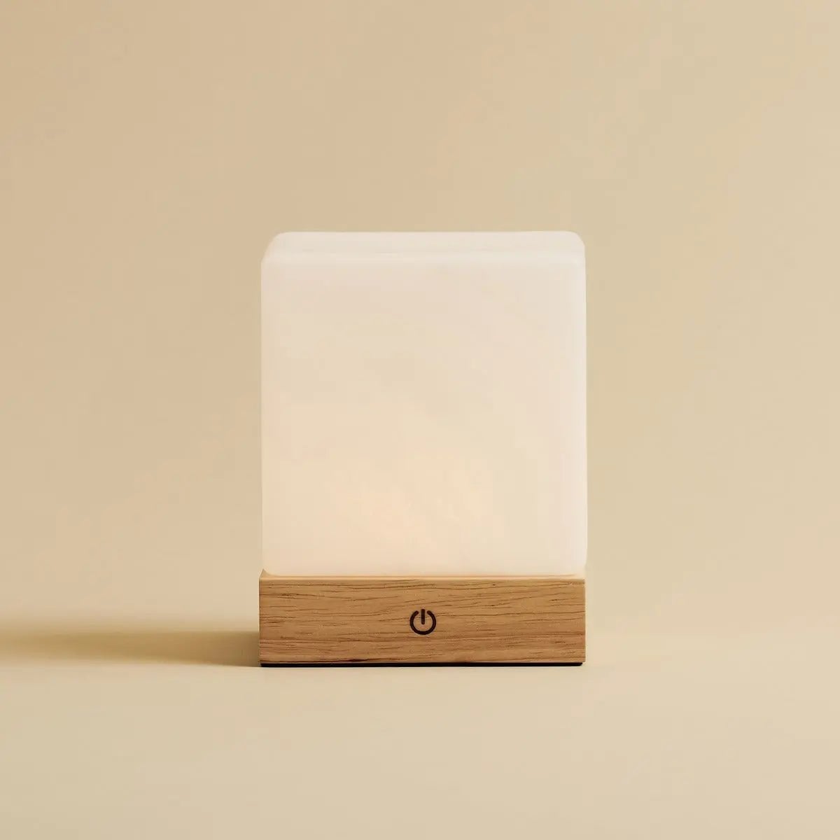 Yce Draadloze Houten Tafellamp Lichtbruin, Dimbaar, USB C