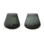 Vase The World waxinelichthouder Tasman XS grey, glas, set van 2, Ø13,5 x 12 cm