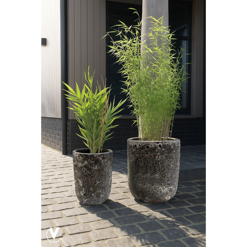 Plantenpot Fuji Relic Black, Set van 2, Ø36 en Ø26 cm
