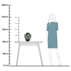 Tugela vaas grey, H29 cm Ø24,5 cm, mondgeblazen glas, Vase The World
