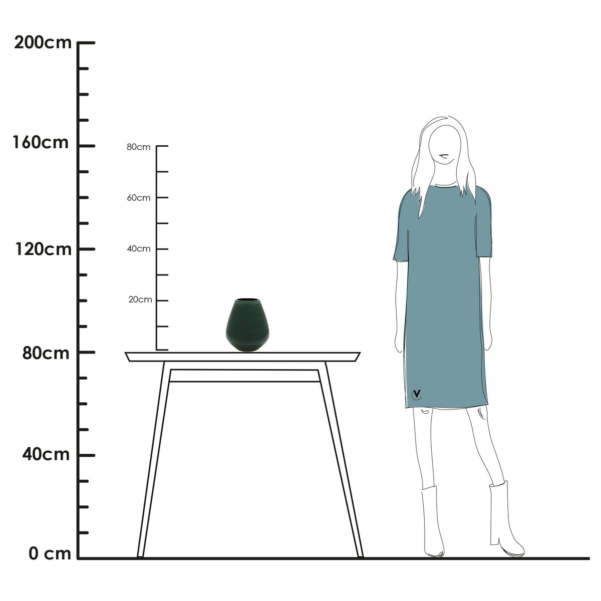 Tasman vaas S bright green, H20 cm Ø18 cm, groen glas, Vase The World