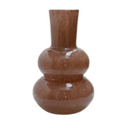 Lindi Elite vaas Ø22 cm, bruin glas met luchtbellen, Vase The World