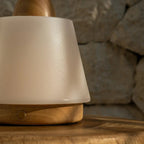 Liv lichtbruine oplaadbare lamp, snoerloos en dimbaar, Ø15 x 16 cm