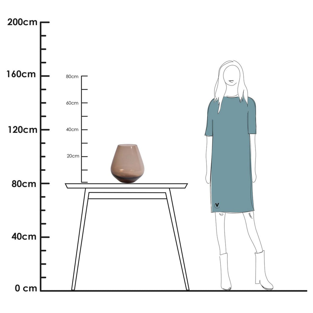 Tasman vaas taupe, mondgeblazen glas, Vase The World