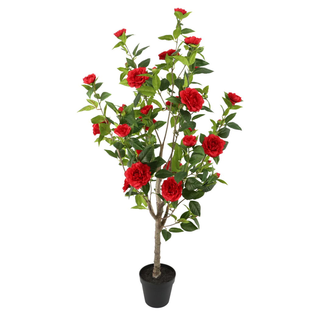 Japanse Roos Kunstplant 155 cm (Camellia), Rood
