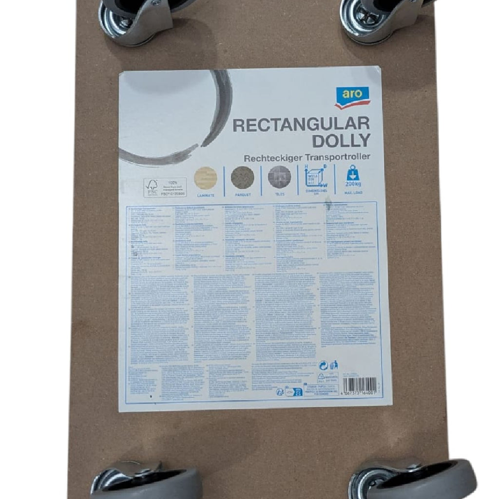 Professionele Rechthoekige Dolly | FSC Hout | 200 kg Draagvermogen | Ultiem Verhuisgereedschap met Antislip