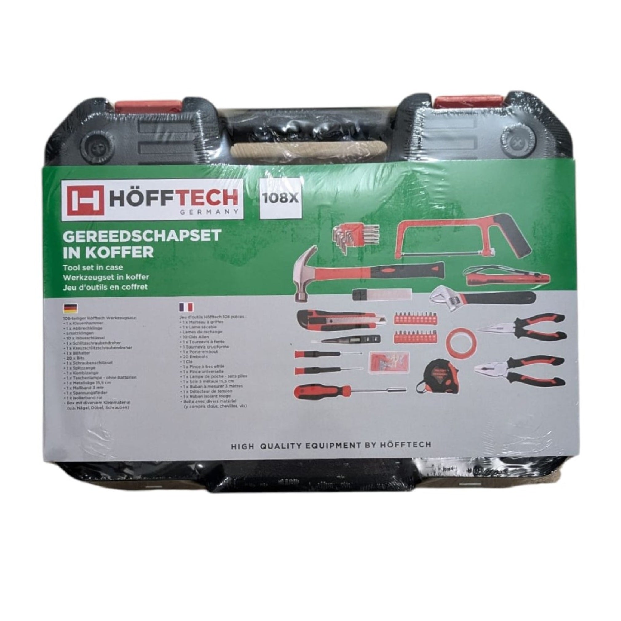 Hofftech Professionele Gereedschapsset | 108-Delig | Complete Verhuisuitrusting in Handige Koffer | Kwaliteit & Veelzijdigheid