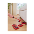 Professionele Meubelroller Set | 5-Delig | Rood | Complete Verhuisoplossing | 4 Rollers & Hefboom voor Zware Meubels