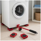 Professionele Meubelroller Set | 5-Delig | Rood | Complete Verhuisoplossing | 4 Rollers & Hefboom voor Zware Meubels