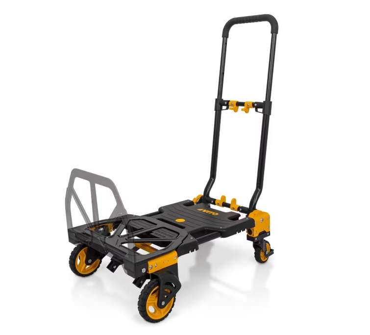 Vito 2-in-1 Professionele Handwagen | 137 kg Draagvermogen | Steekwagen & Trolley | Zwart | Compact & Veelzijdig