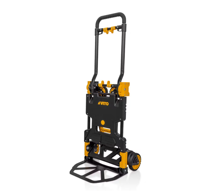 Vito 2-in-1 Professionele Handwagen | 137 kg Draagvermogen | Steekwagen & Trolley | Zwart | Compact & Veelzijdig