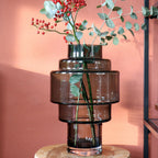 Kasai vaas grey, mondgeblazen glas in grijs, Vase The World