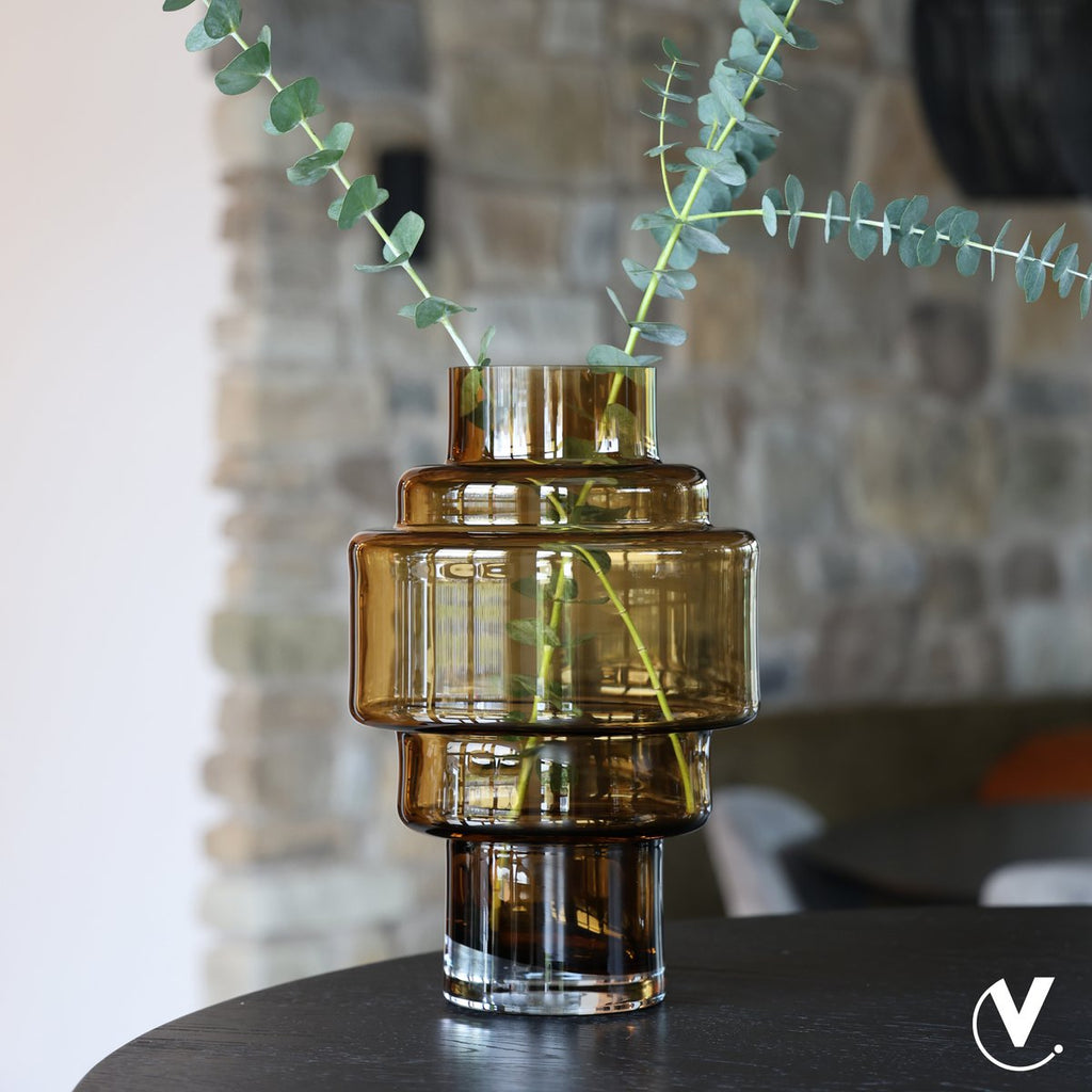 Kasai vaas cognac, mondgeblazen glas, Vase The World