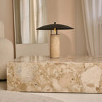 Nicolaas Travertine Tafellamp, Travertijn en Metaal, Tavellio