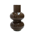 Alima Elite vaas, donkerbruin glas met luchtbellen, Vase The World
