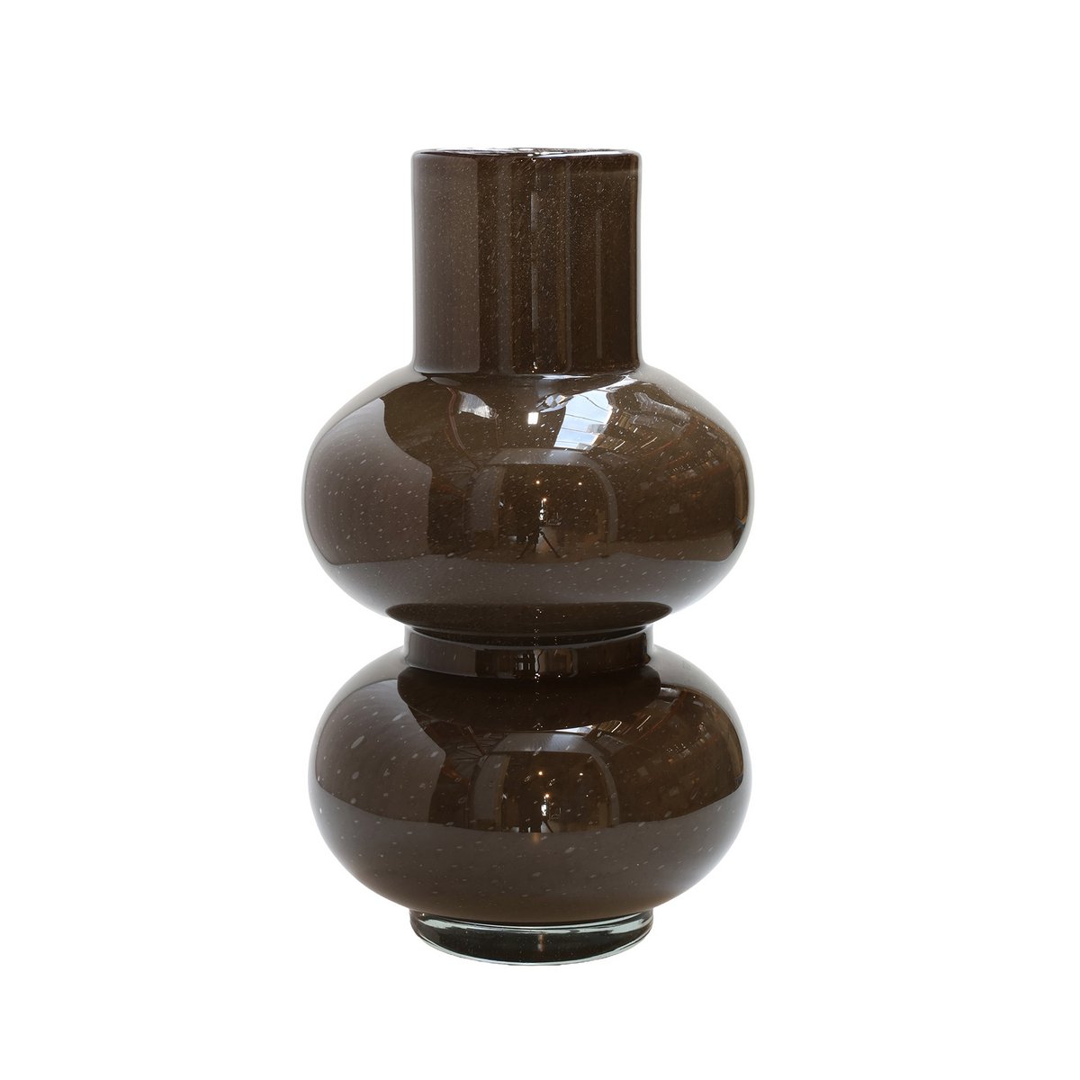 Alima Elite vaas, donkerbruin glas met luchtbellen, Vase The World