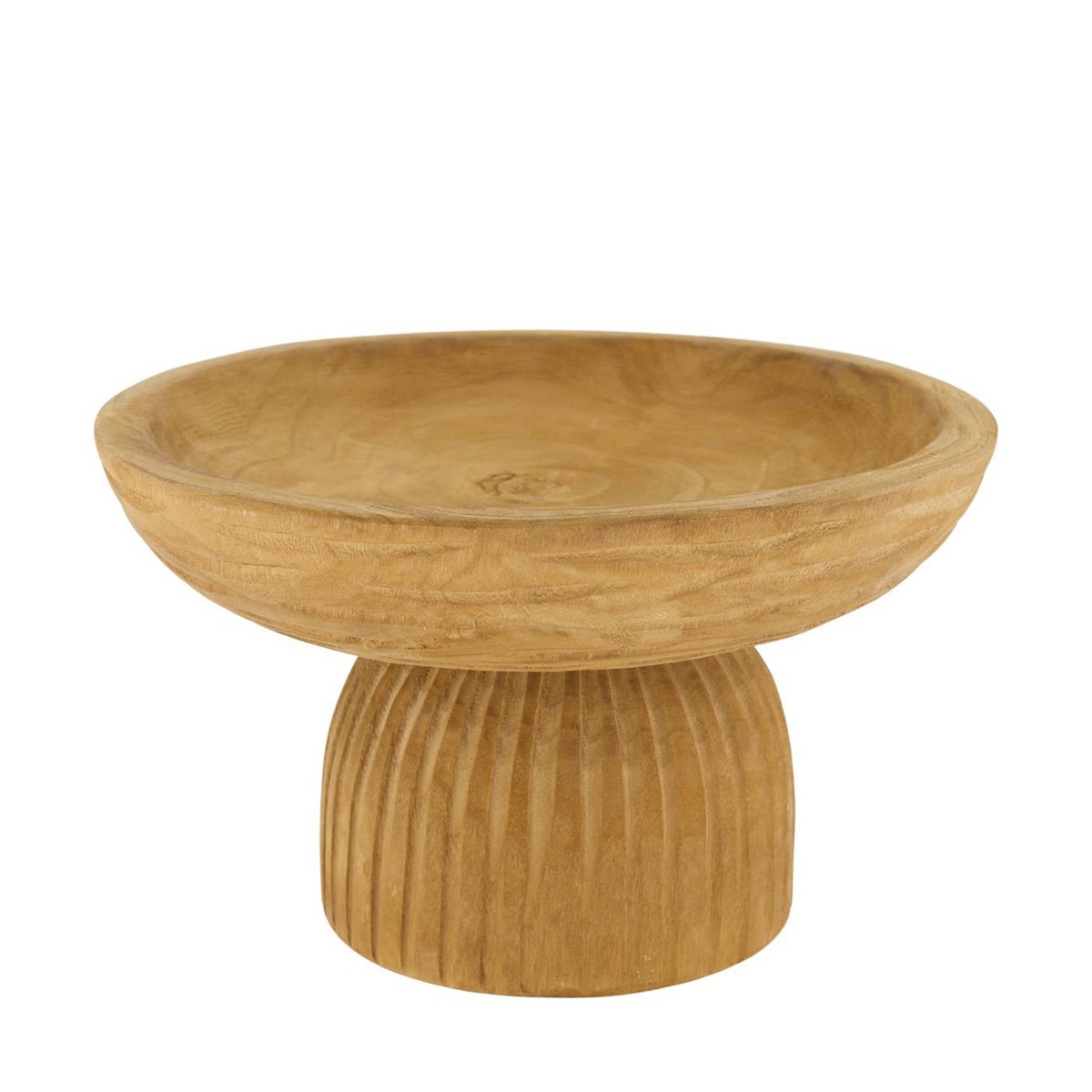 Schaal hout op voet Ø28x16cm