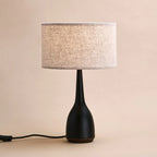 Jacob Zwarte Tafellamp Met Beige Kap, Tavellio