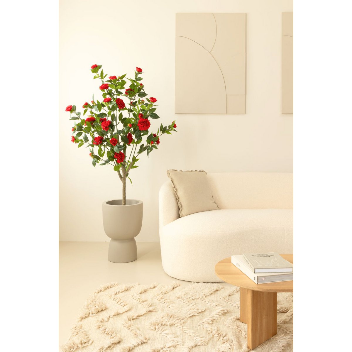 Japanse Roos Kunstplant 155 cm (Camellia), Rood