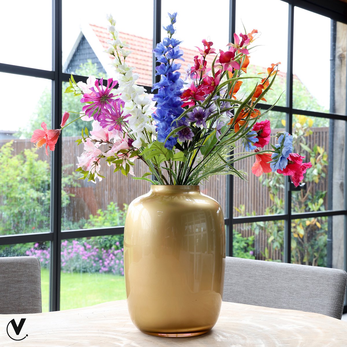 Artic vaas gold, goudkleurig glas, Vase The World