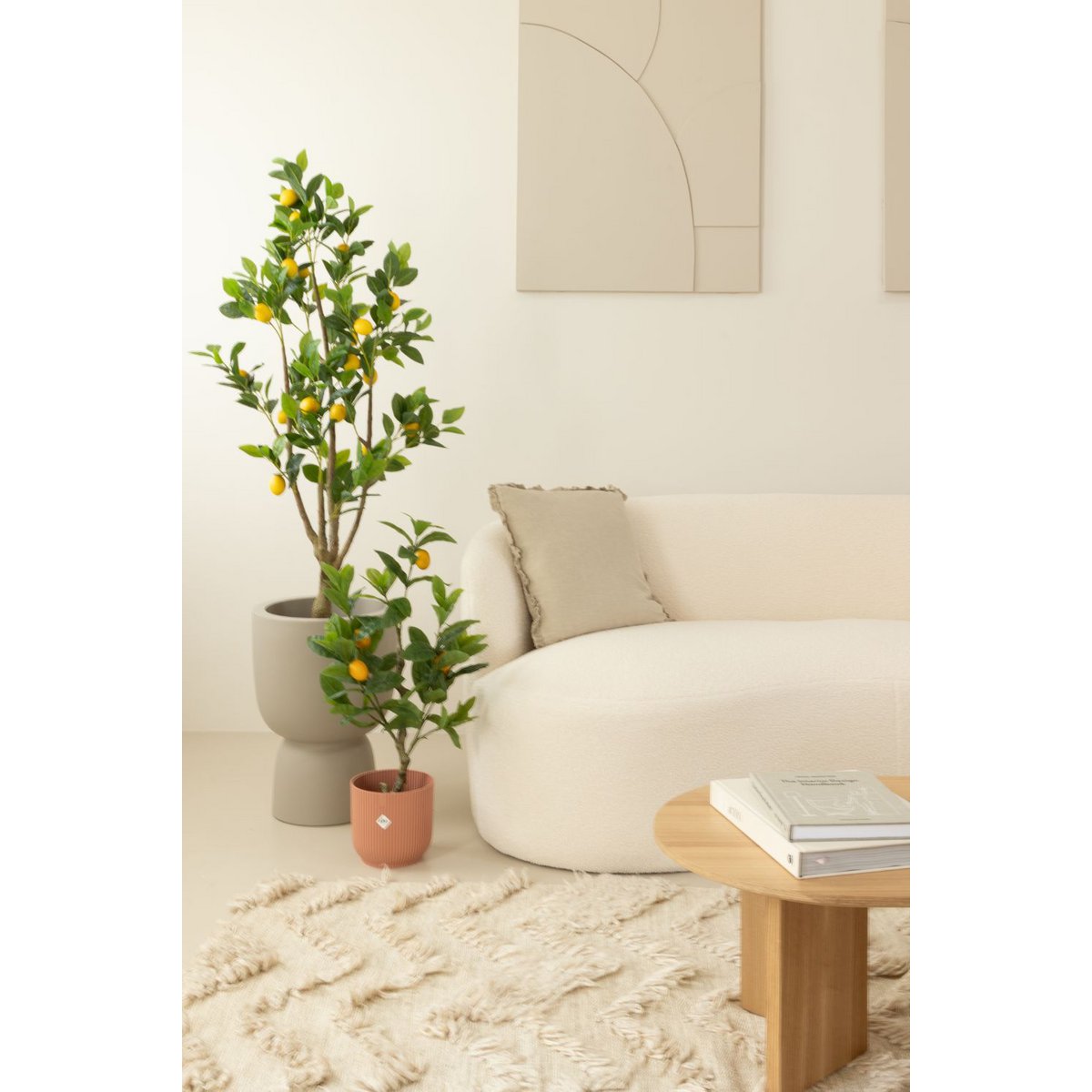 Kunst Citroenboom 130 cm, Groen Geel