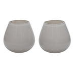Vase The World waxinelichthouder Tasman XS ivory, glas, set van 2, Ø12,5 x 11,5 cm