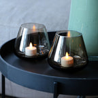 Vase The World waxinelichthouder Tasman XS grey, glas, set van 2, Ø13,5 x 12 cm
