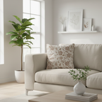 Set van 2 vintage bloemen kussenhoezen 45x45 cm, beige en bruin digitale print, Urbane Hide