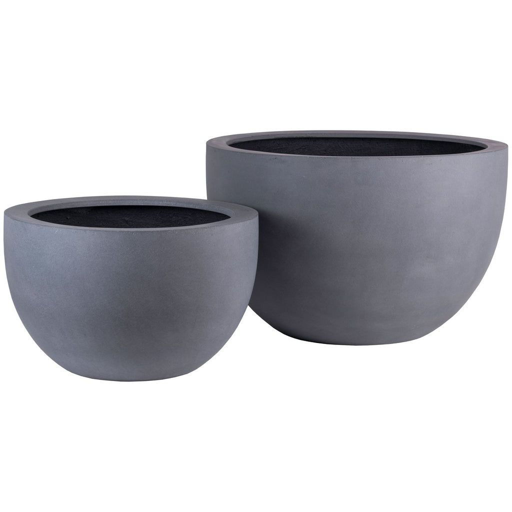 Plantenpot Louisiana Grey, Fiberstone, Ø45 x H28 cm /of/ Ø60 x H38 cm, Vase The World