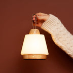 Liv lichtbruine oplaadbare lamp, snoerloos en dimbaar, Ø15 x 16 cm