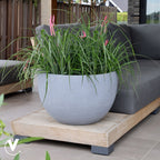 Plantenpot Louisiana Grey, Fiberstone, Ø45 x H28 cm /of/ Ø60 x H38 cm, Vase The World
