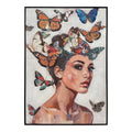 Canvas schilderij vrouw met vlinders, 70 x 100 x 3,5 cm