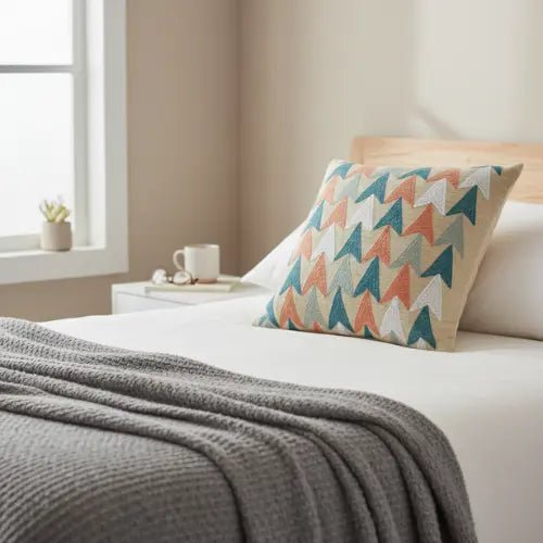 Triava kussenhoes, retro driehoekpatroon multicolour, 45x45 cm of 50x50 cm, Urbane Hide