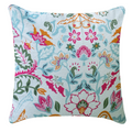 Blauwe bloemen kussenhoes 45x45 cm, katoenen canvas met digitale print, Urbane Hide