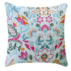 Blauwe bloemen kussenhoes 45x45 cm, katoenen canvas met digitale print, Urbane Hide