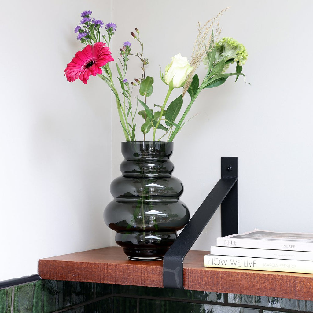 Maputo vaas grey, mondgeblazen glas, Vase The World