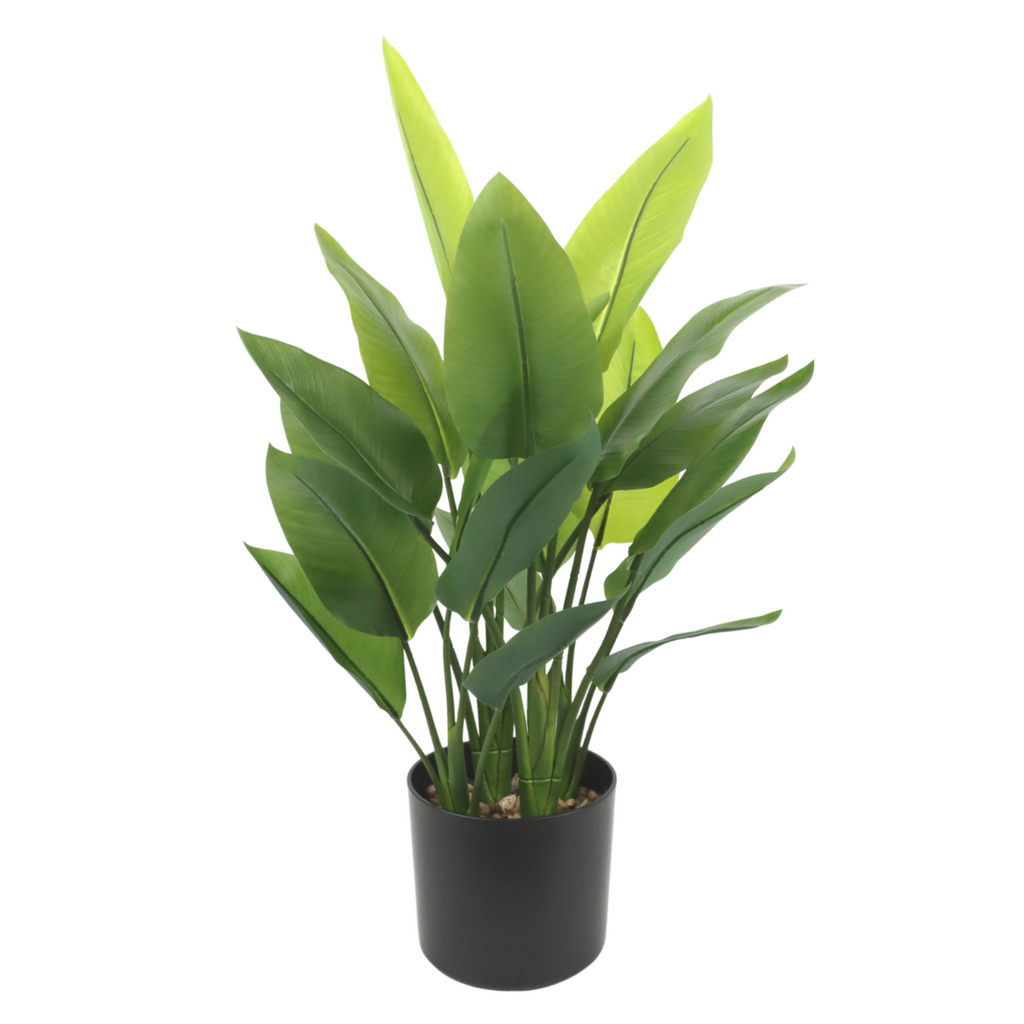 Strelitzia Kunstplant 70 cm, Groen (6 Bladeren)