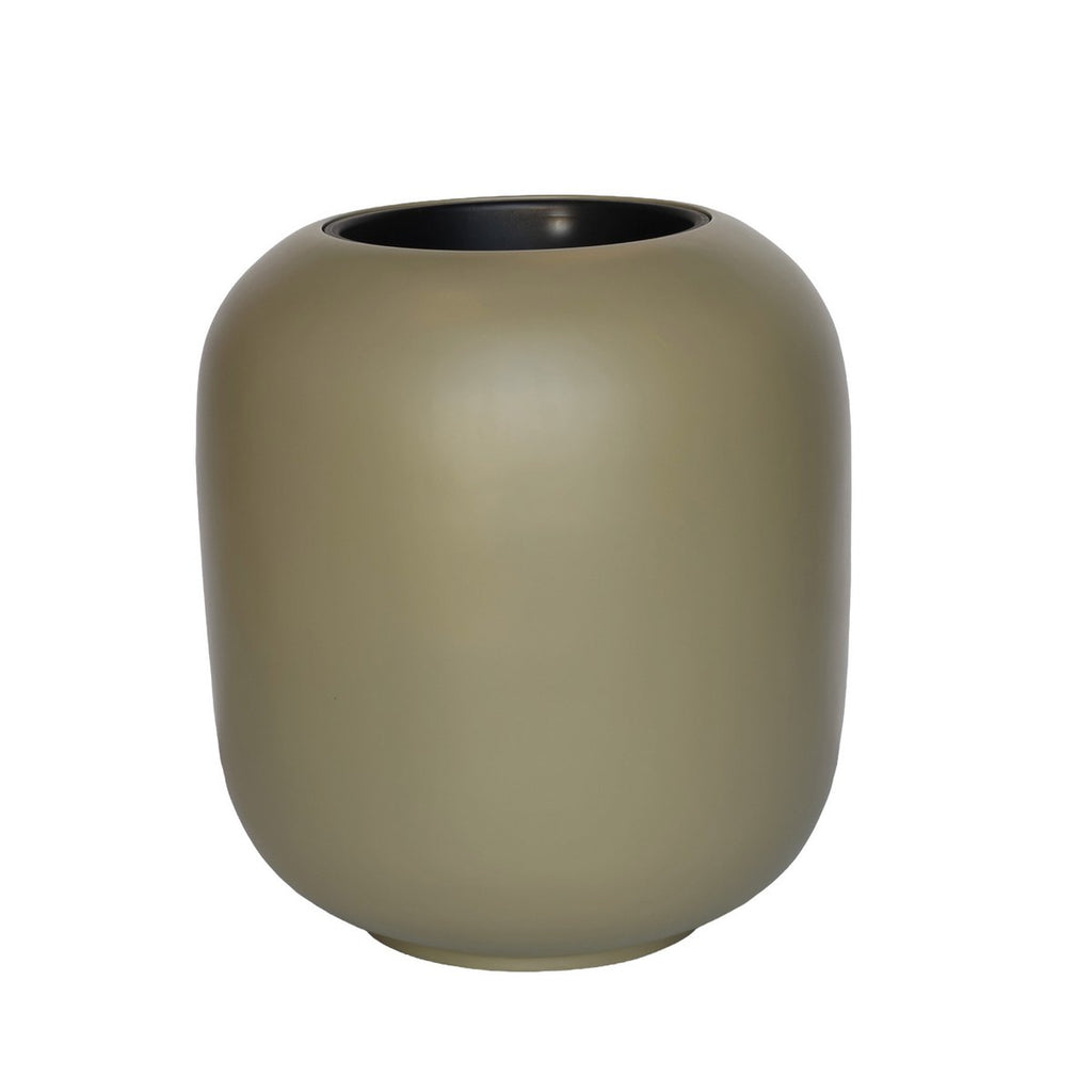 Plantenpot Lampang Pebble Grey, Met Uitneembare Binnenpot,  Ø33 x H36,5 cm /of/ Ø43,5 x H48 cm, Vase The World